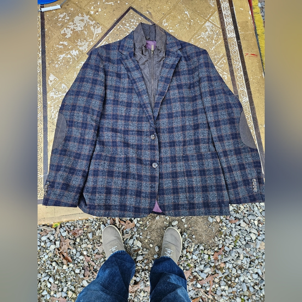 English Laundry Man Wool Jacket plaid size Large